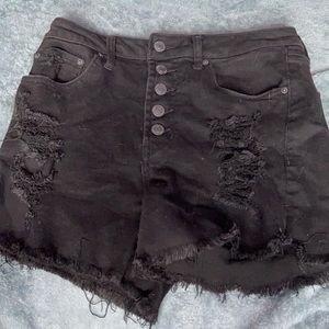 Black jean shorts